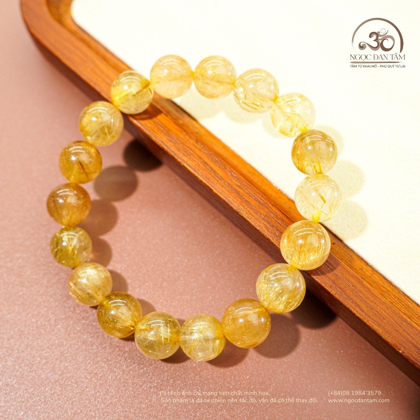  Vòng Tay Thạch Anh Tóc Vàng 10mm 7A 
