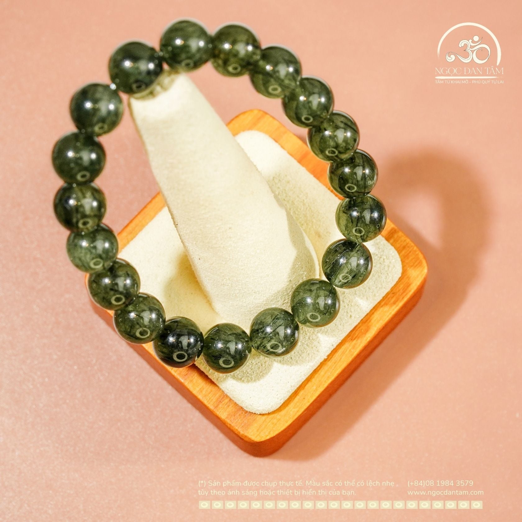  Vòng Tay Thạch anh tóc xanh 10mm 4A 