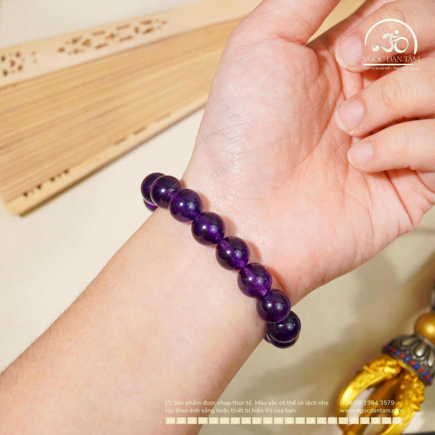  Vòng Tay Thạch Anh Tím 11mm 6A 