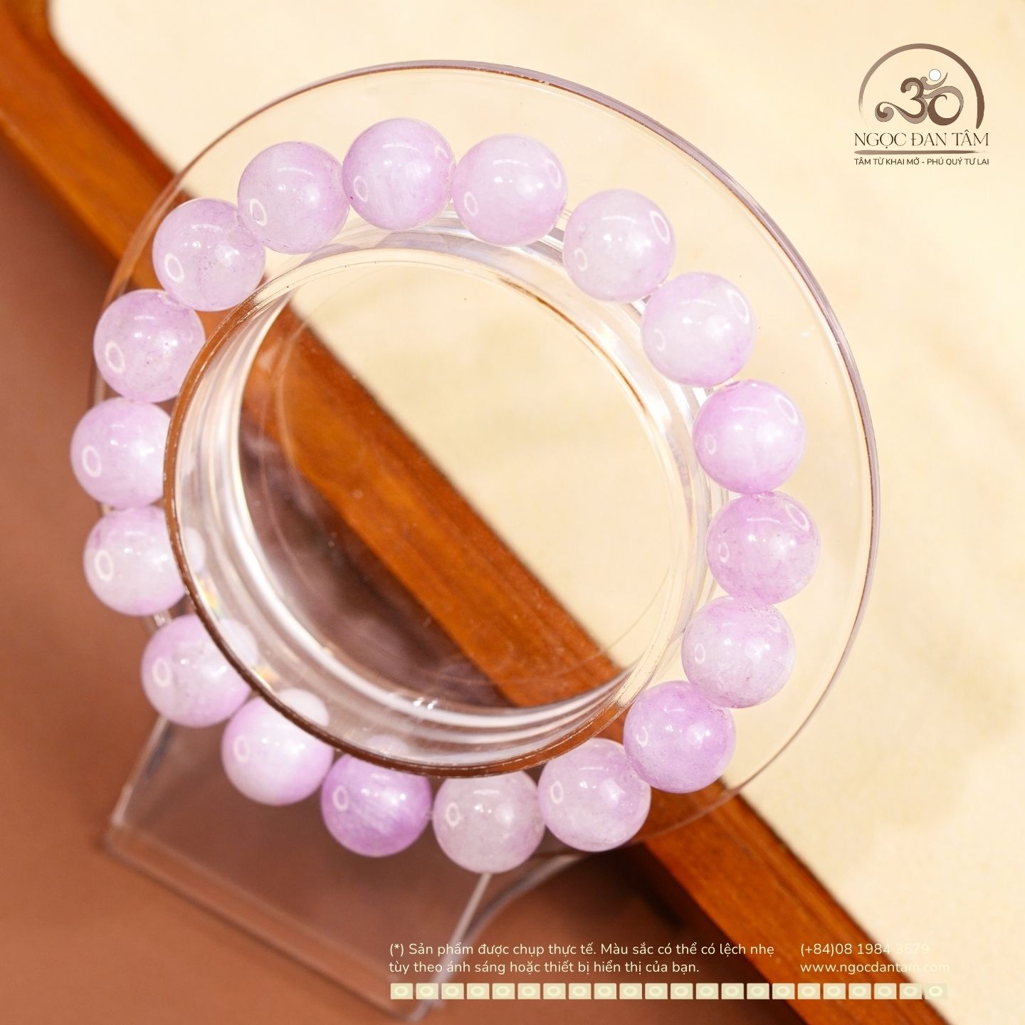  Vòng Tay Đá Thạch Anh Tím Lavender 10mm 3A 