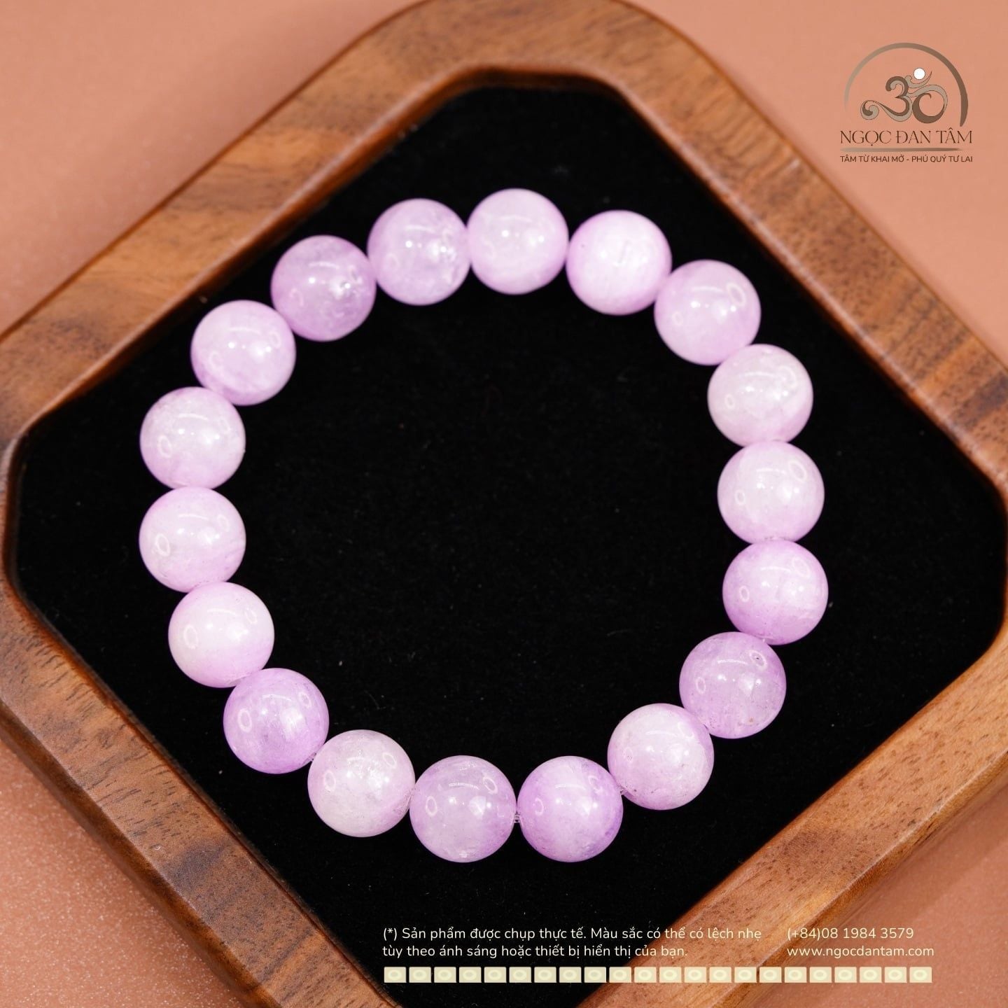  Vòng Tay Đá Thạch Anh Tím Lavender 10mm 3A 