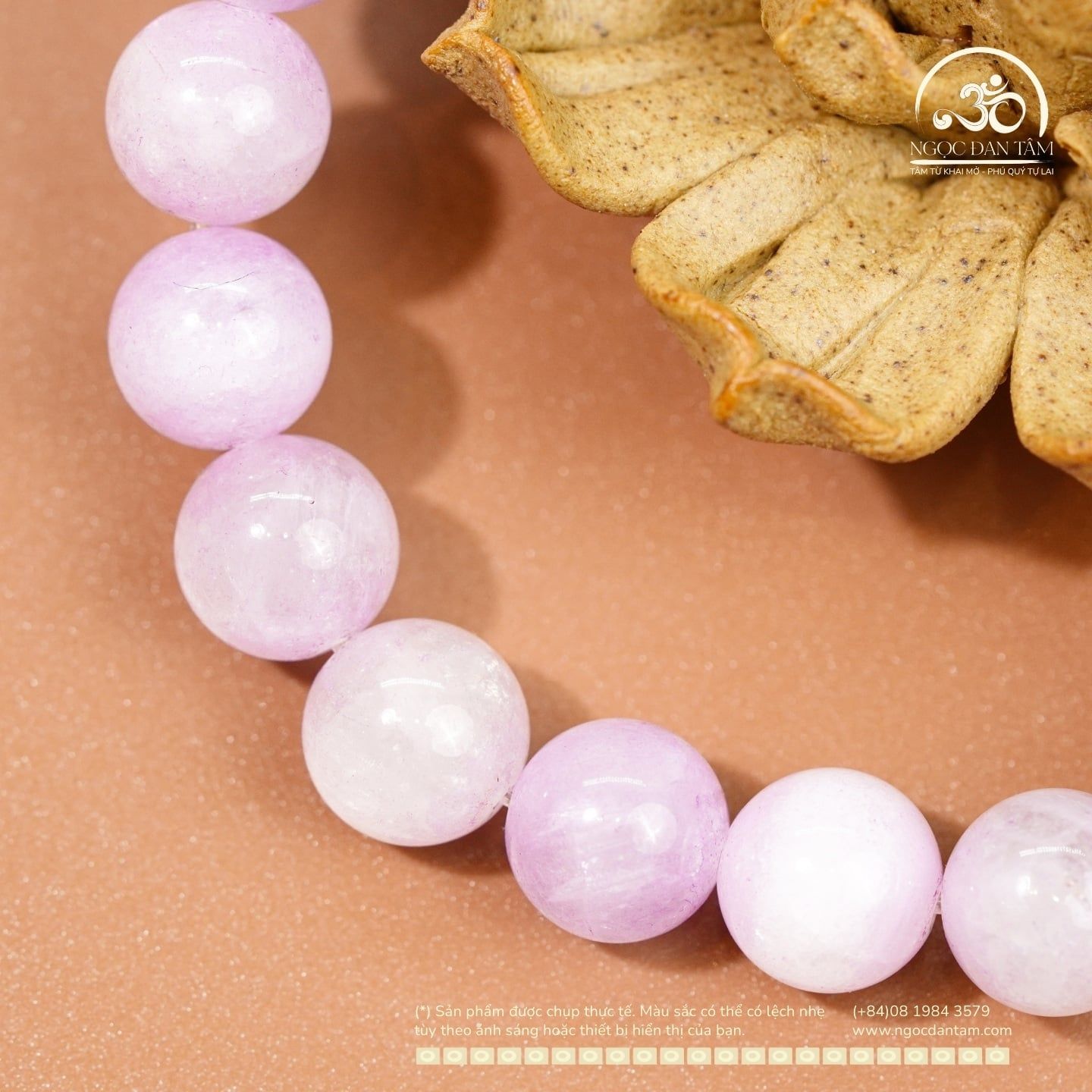  Vòng Tay Đá Thạch Anh Tím Lavender 10mm 3A 