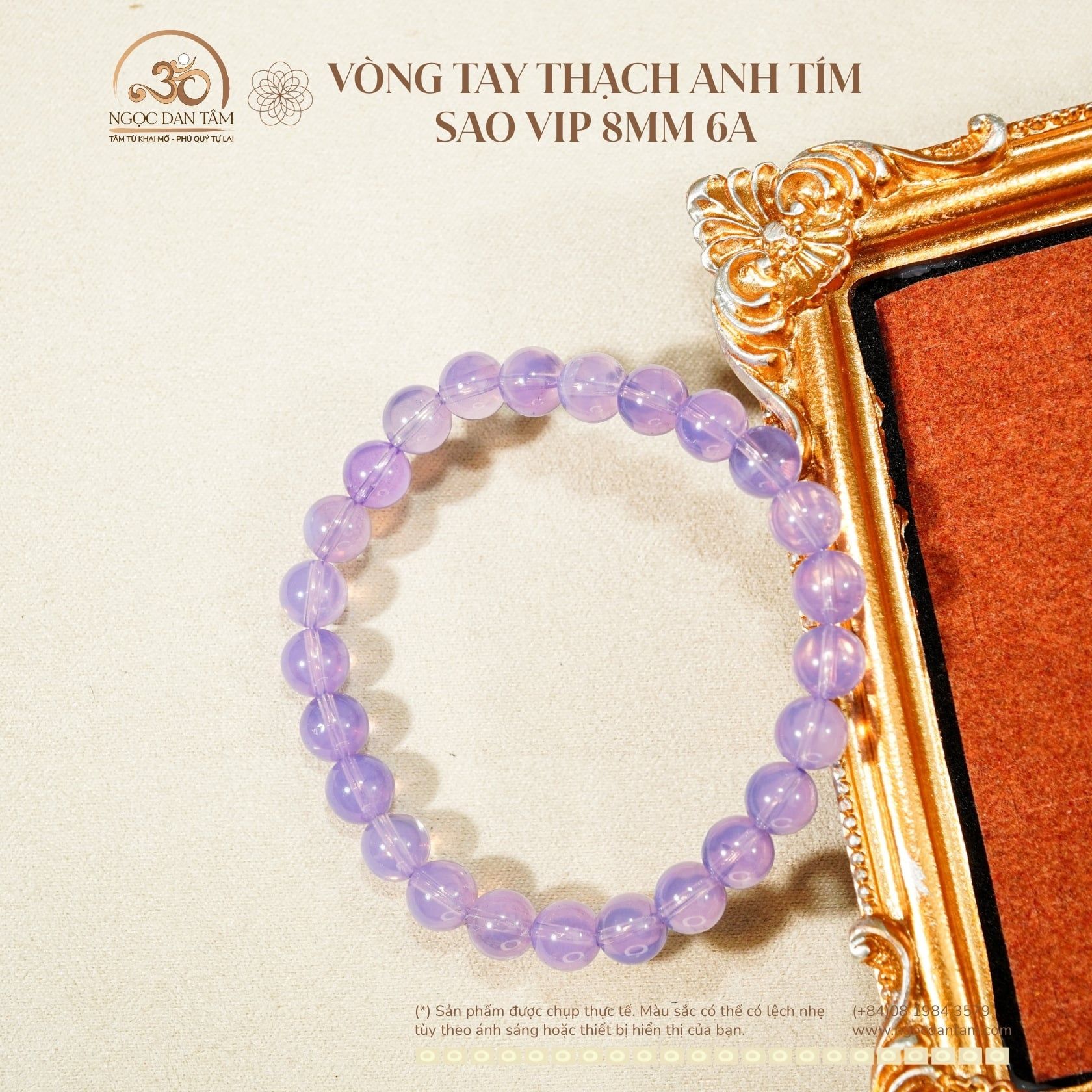  Vòng Tay Thạch anh tím sao VIP 8mm 6A 