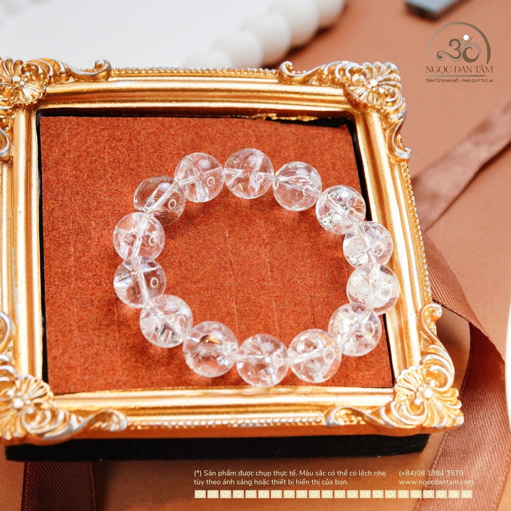  Vòng Tay Thạch Anh Trắng Sao 13mm 5A VIP 