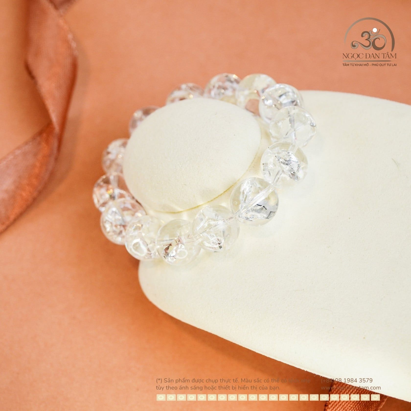  Vòng Tay Thạch Anh Trắng Sao 13mm 5A VIP 