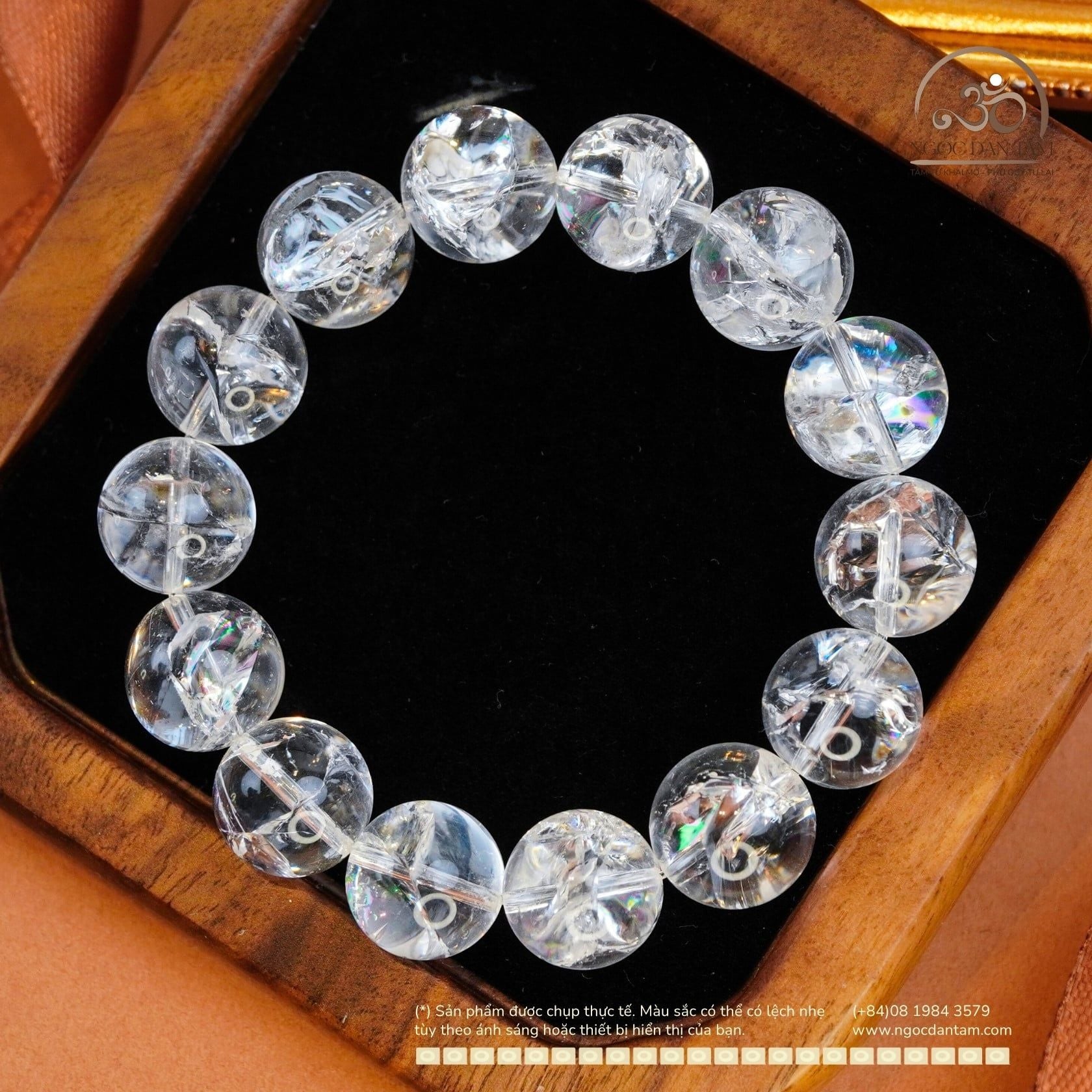  Vòng Tay Thạch Anh Trắng Sao 13mm 5A VIP 