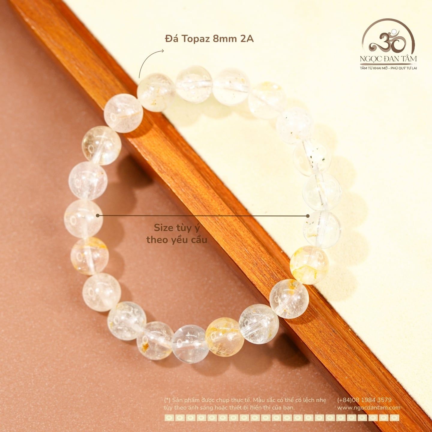  Vòng Tay Đá Topaz 8mm 2A 