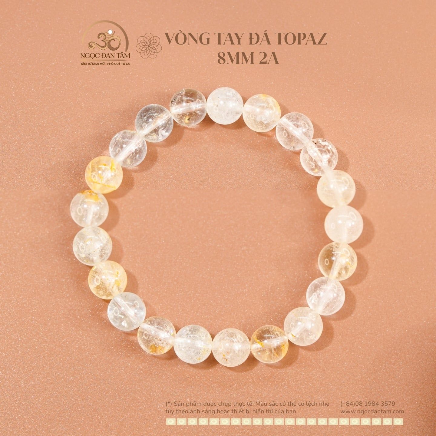  Vòng Tay Đá Topaz 8mm 2A 