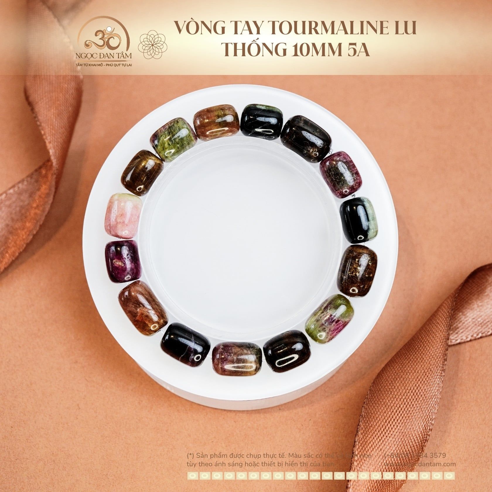  Vòng Tay Tourmaline Lu Thống 10mm 5A 