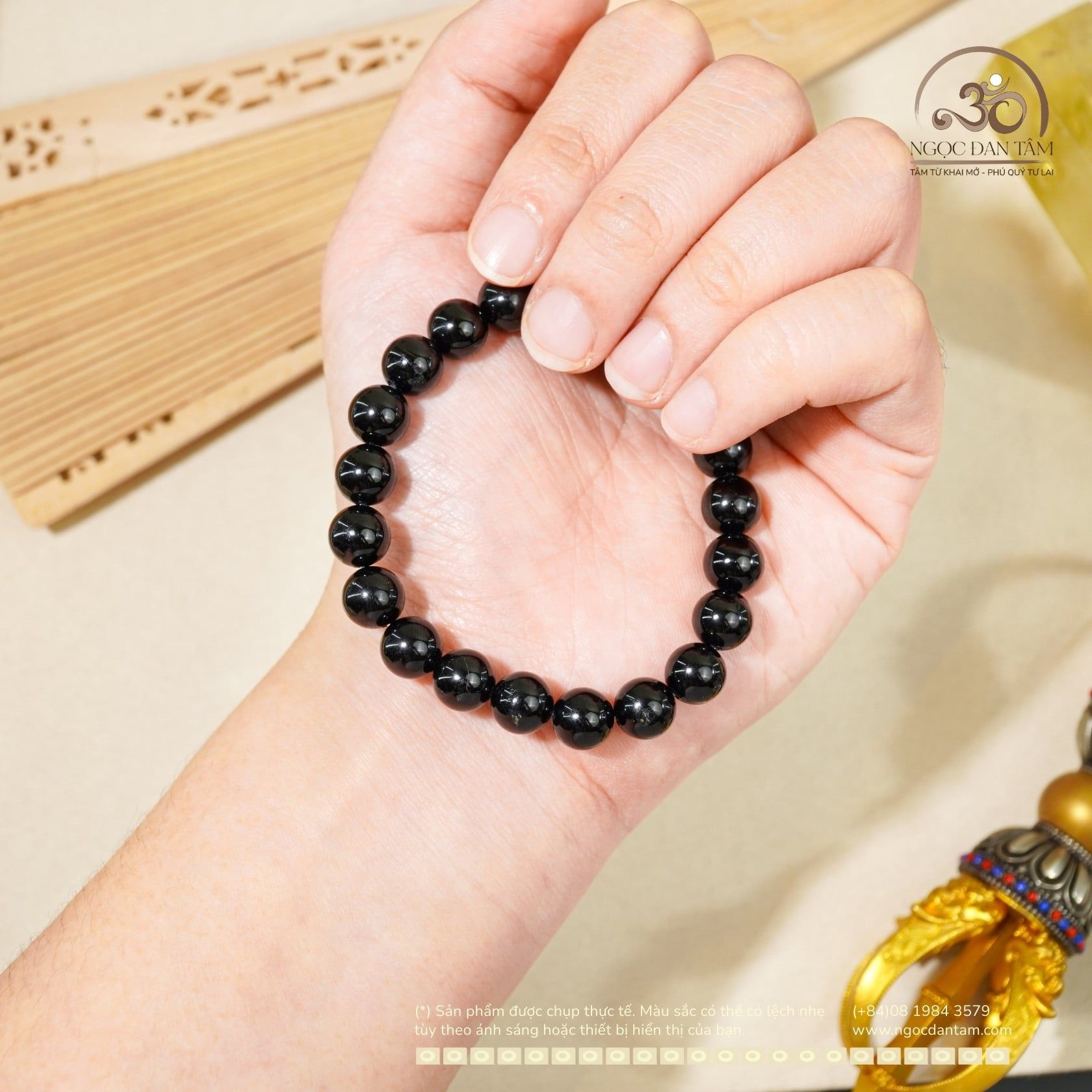  Vòng Tay Tourmaline Đen 8mm 2A 