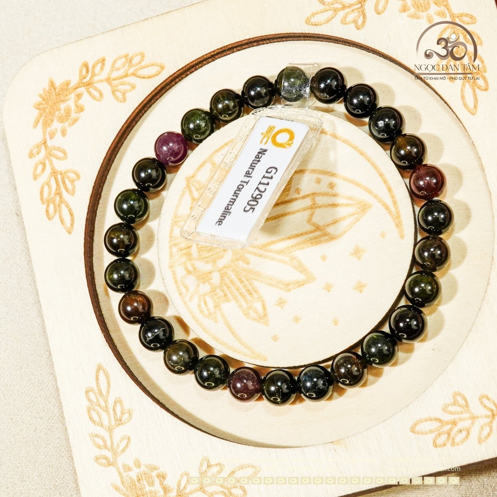  Vòng tay Tourmaline Hoa Hồng 6.5mm 