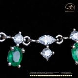  Dây Chuyền Bạc 925 Đính Đá Emerald 3*4mm 