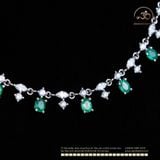  Dây Chuyền Bạc 925 Đính Đá Emerald 3*4mm 