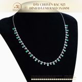  Dây Chuyền Bạc 925 Đính Đá Emerald 3*4mm 