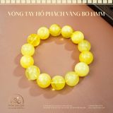  Vòng Tay Hổ Phách Vàng Bơ 14mm 24gram 