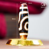  Đá Dzi 2 Mắt 38x11mm (New Dzi - Shang Ken) 