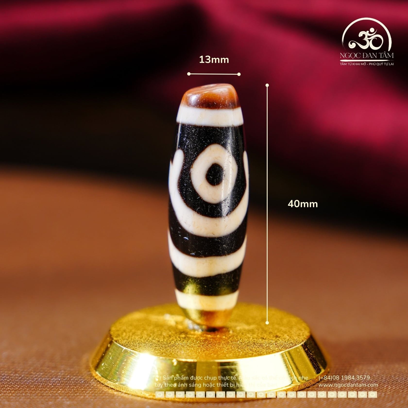  Dzi 2 Mắt 40x13mm (New Dzi - LaoFeng) 
