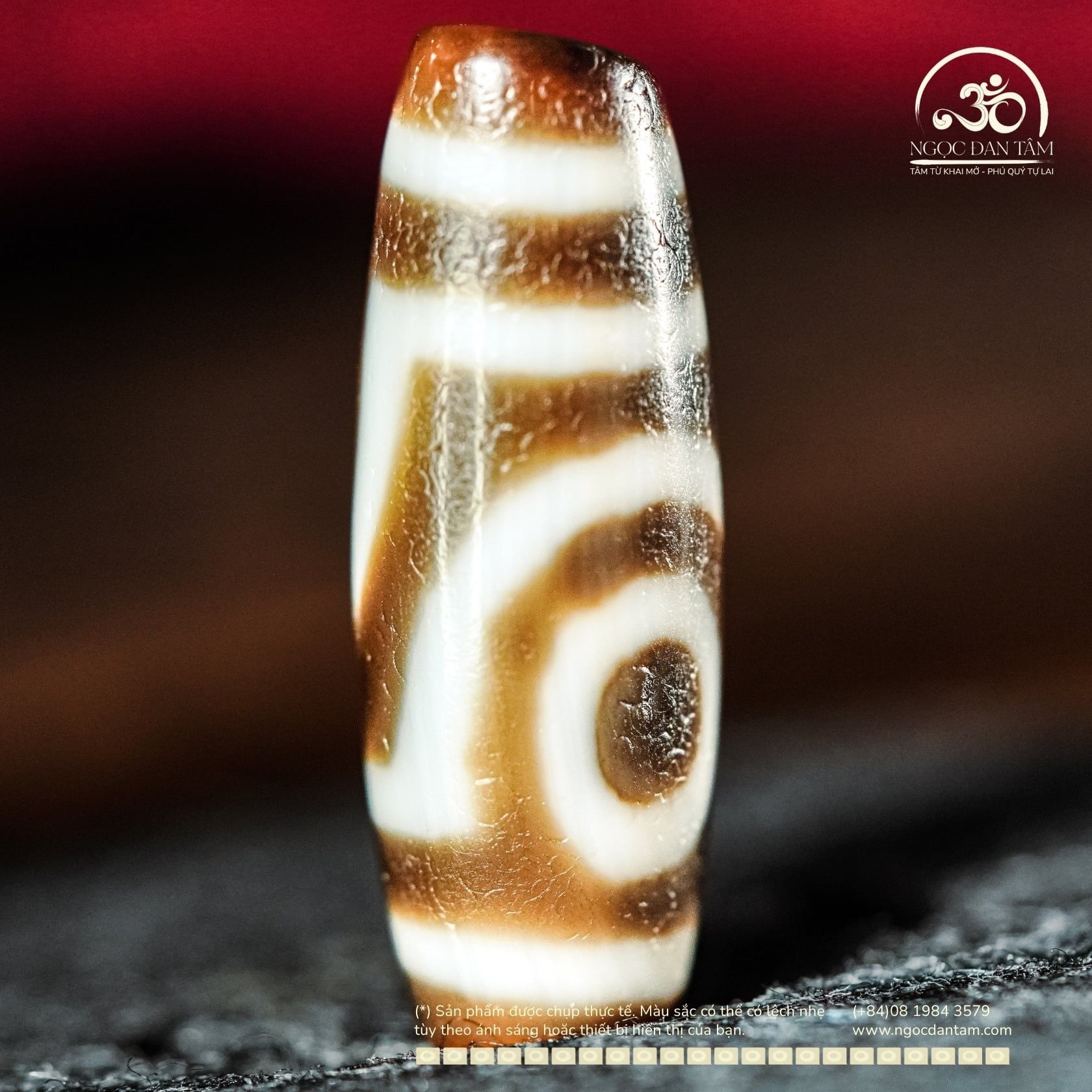  Dzi 2 Mắt 33x12mm (New Dzi - Xiao Lu) 
