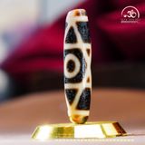  Đá Dzi 2 Mắt Giao Thoa 47x12mm (New Dzi - Shang Ken / Crossed 2 Eyed) 