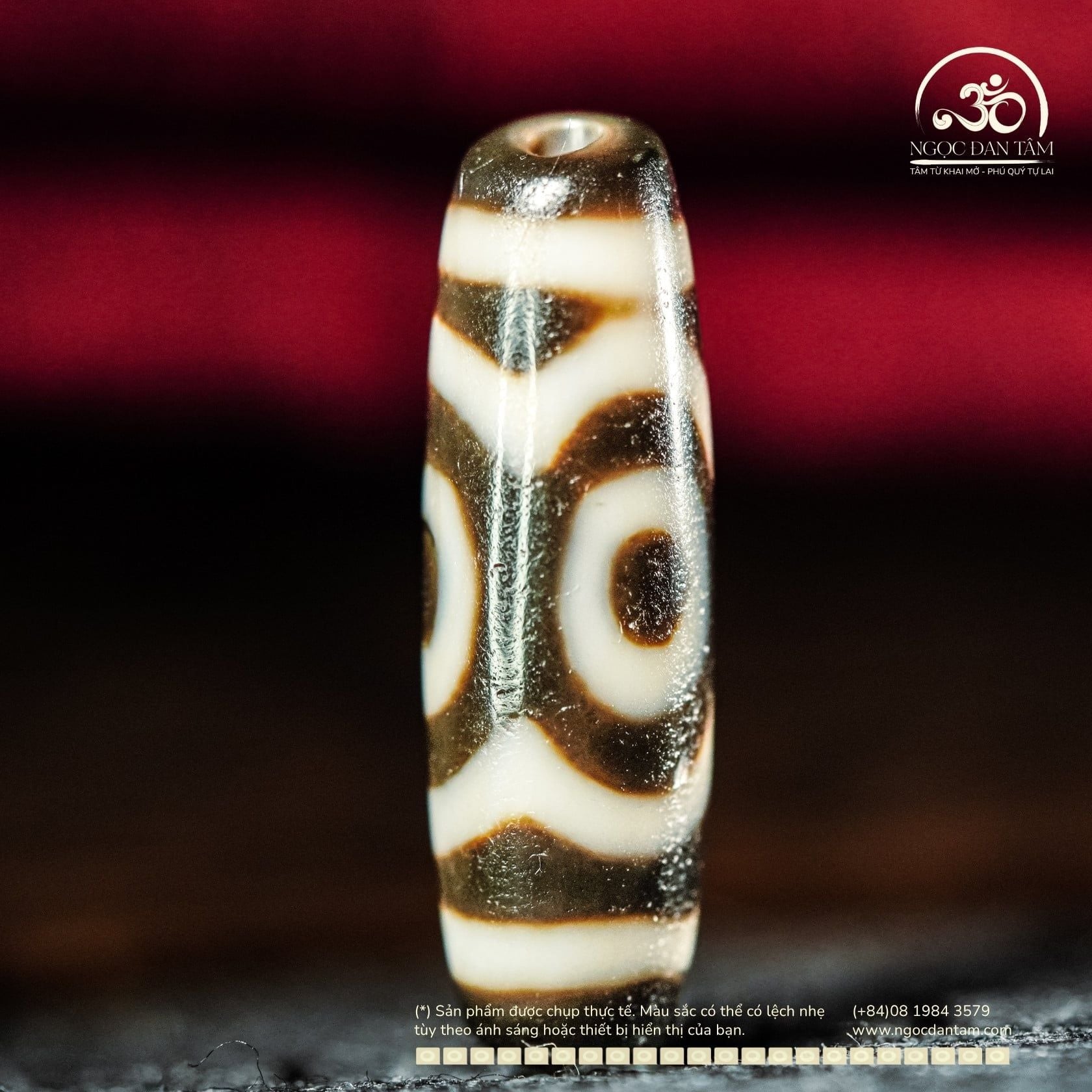  Dzi 3 Mắt 36x11mm ( New Dzi - Xiao Lu ) 