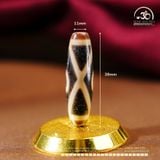  Đá Dzi 2 Mắt Giao Thoa 38x11mm (New Dzi - Shang Ken / Crossed 2 Eyed) 