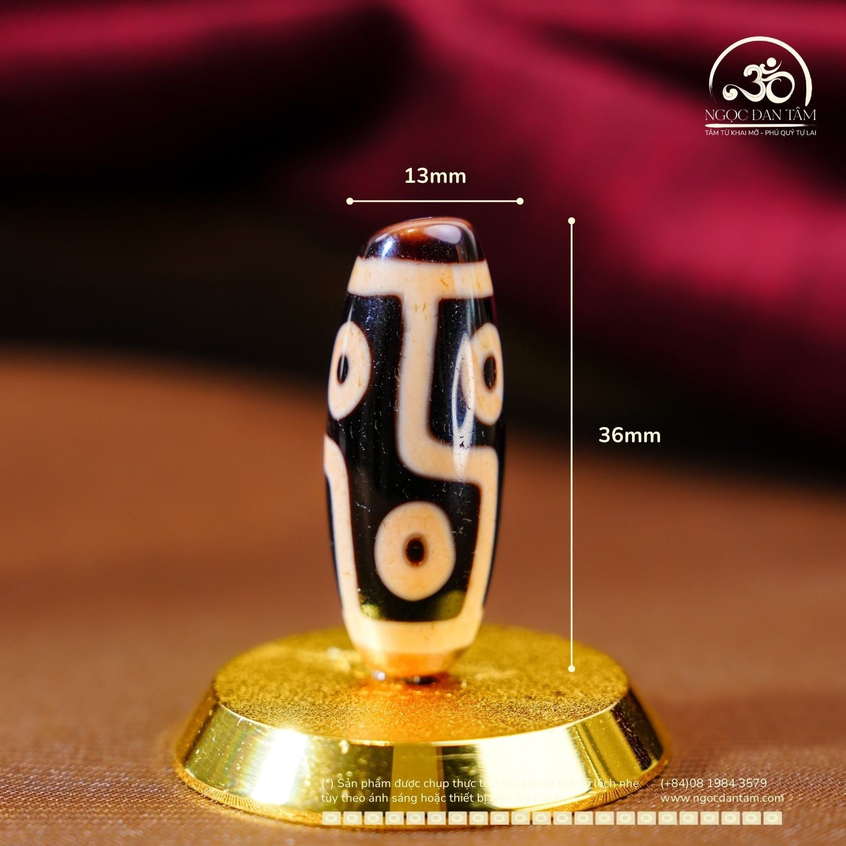  Dzi 6 Mắt 36x13mm (New Dzi - LaoFeng) 