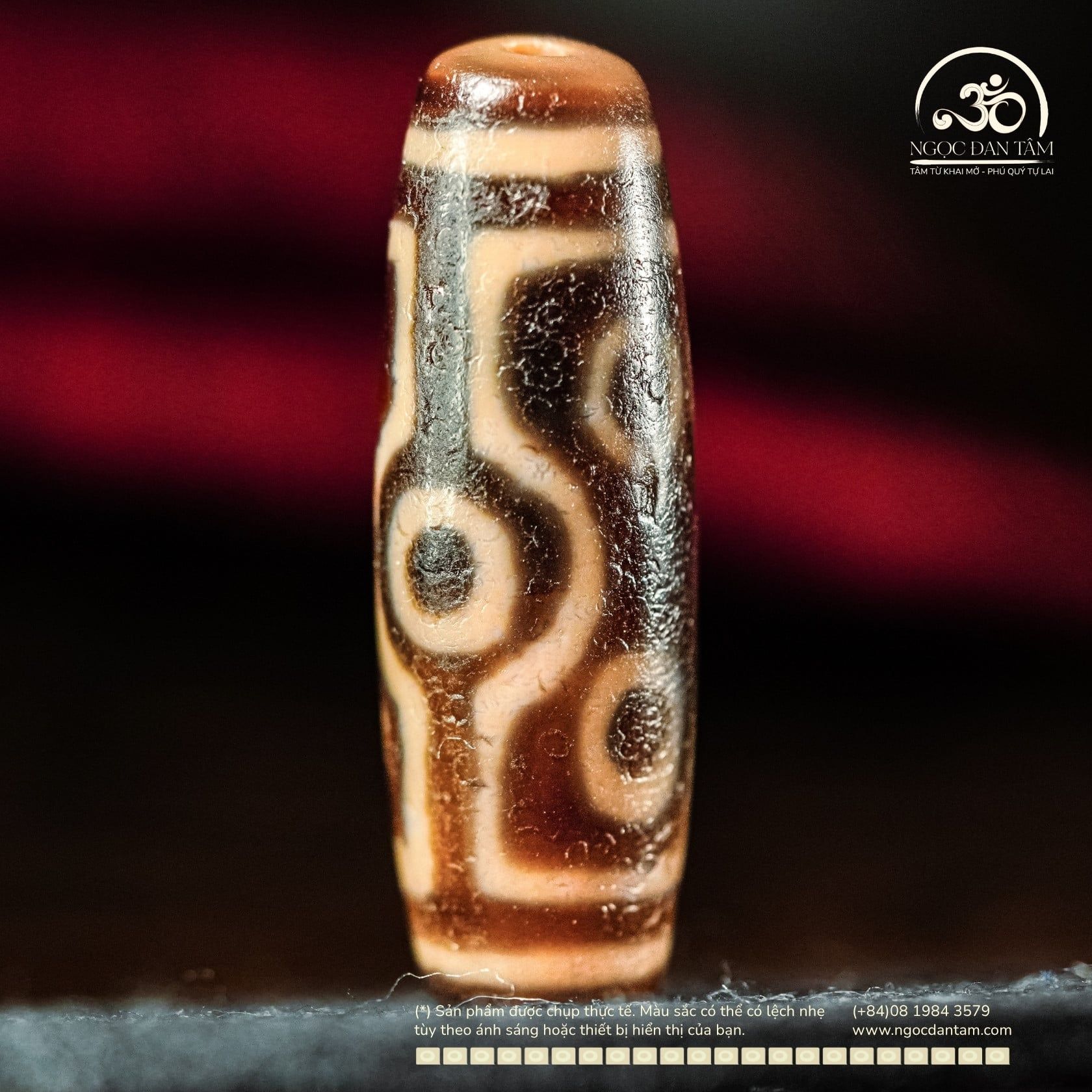  Dzi 7 Mắt 41x13mm ( New Dzi - Xiao Lu ) 