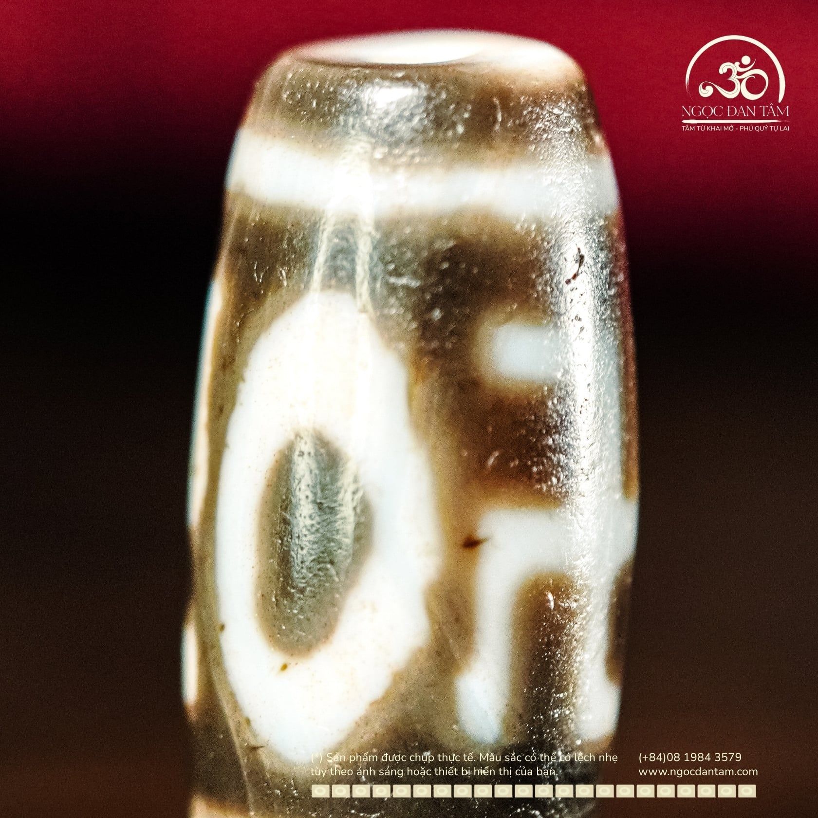  Dzi Chữ Vạn 27x12mm ( New Dzi - Xiao Lu ) 