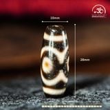  Dzi Hoa Sen 3 Mắt 28x10mm (New Dzi - Xiao Lu) 