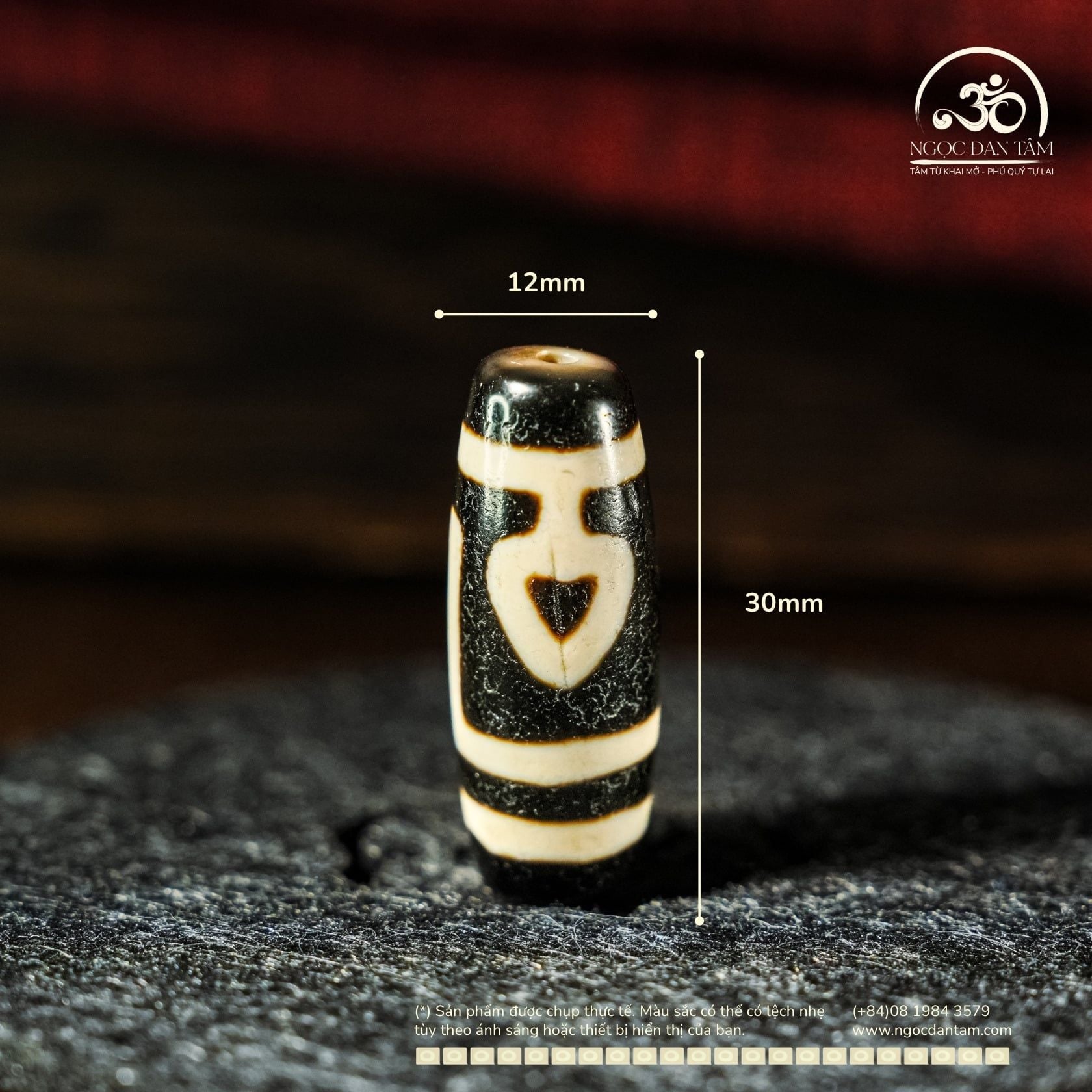  Dzi Lá Bồ Đề 30x12mm (New Dzi - Xiao Lu) 