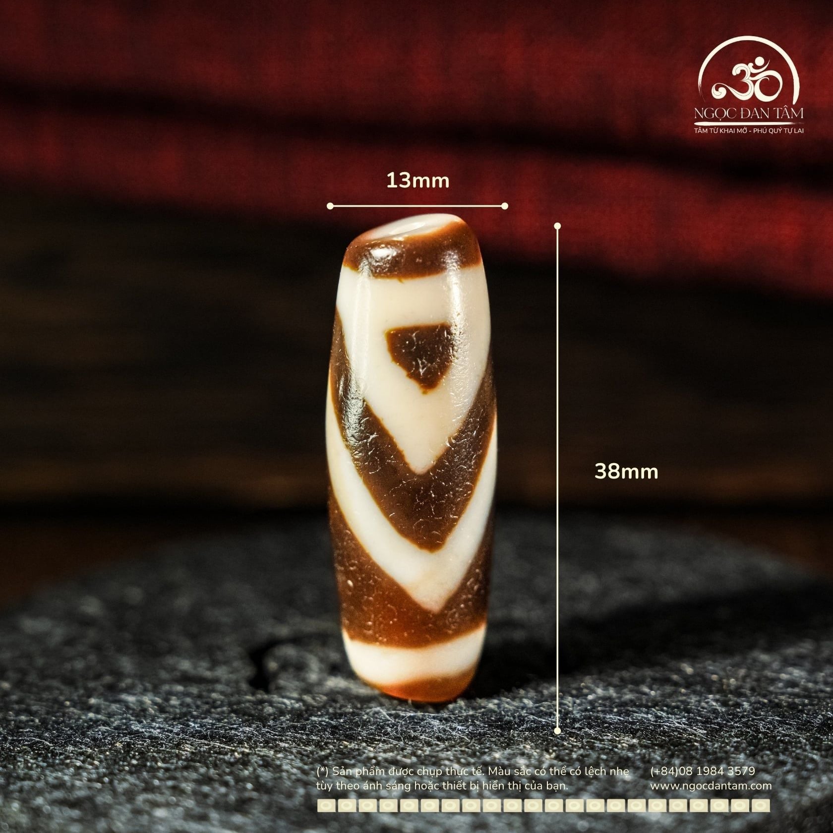  Dzi Núi 1 Mắt 38x13mm (New Dzi - Xiao Lu) 