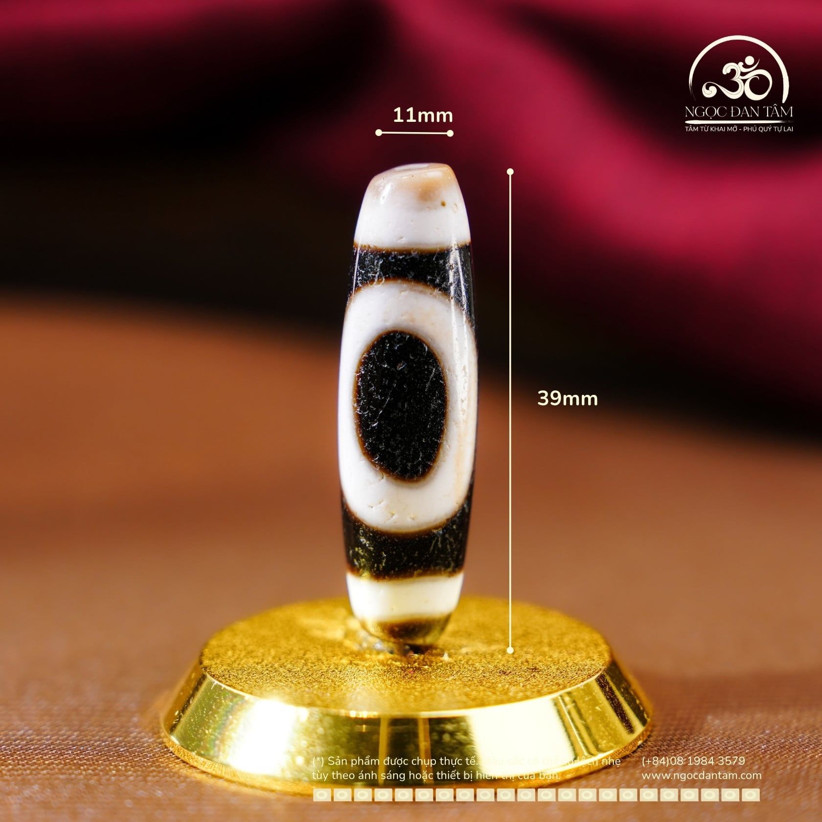  Dzi Thiên Địa 39x11mm ( New Dzi - Xiao Lu ) 