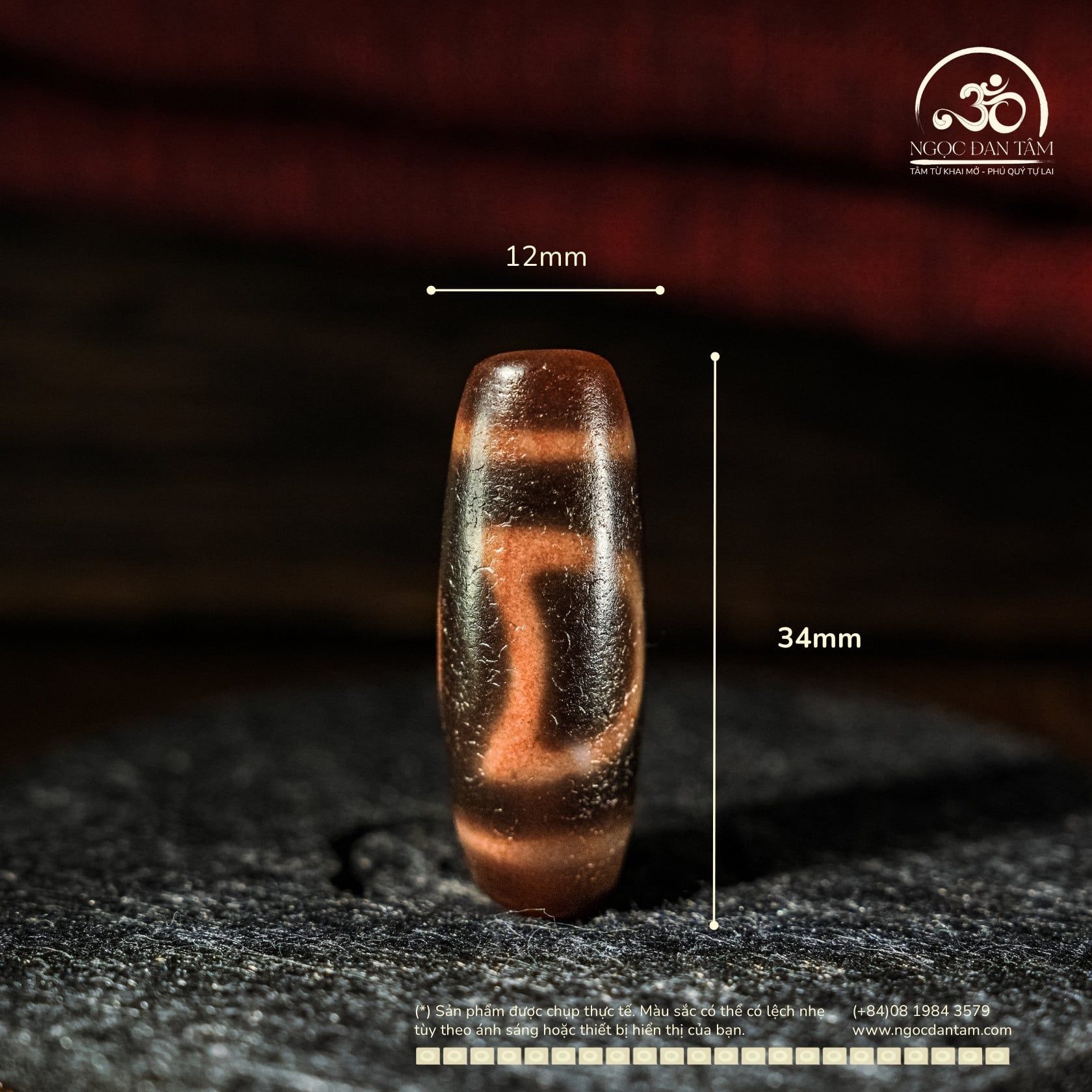  Dzi Thiên Địa 34x12mm (New Dzi -Xiao Lu) 