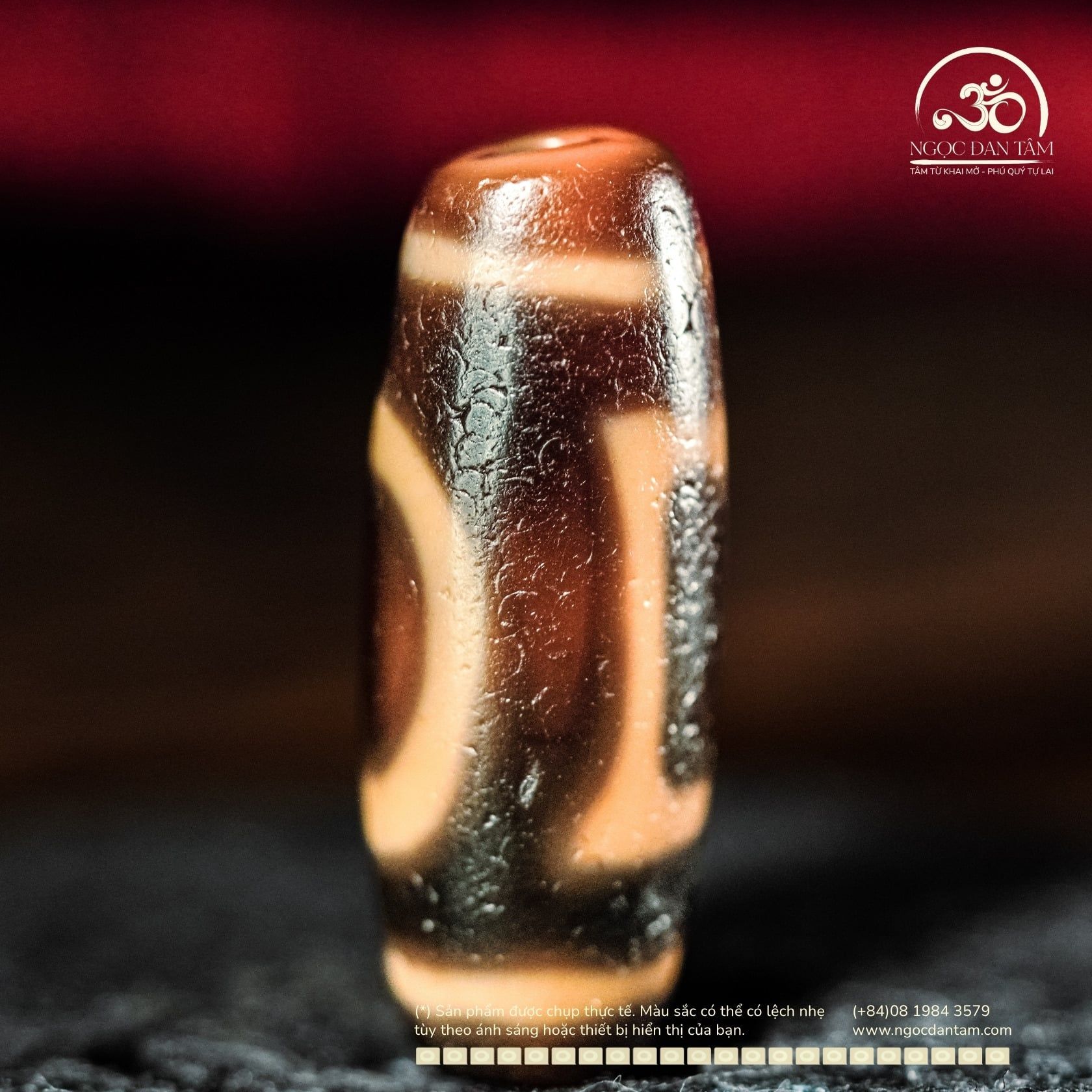  Dzi Thiên Địa 33x12mm (New Dzi - Xiao Lu) 