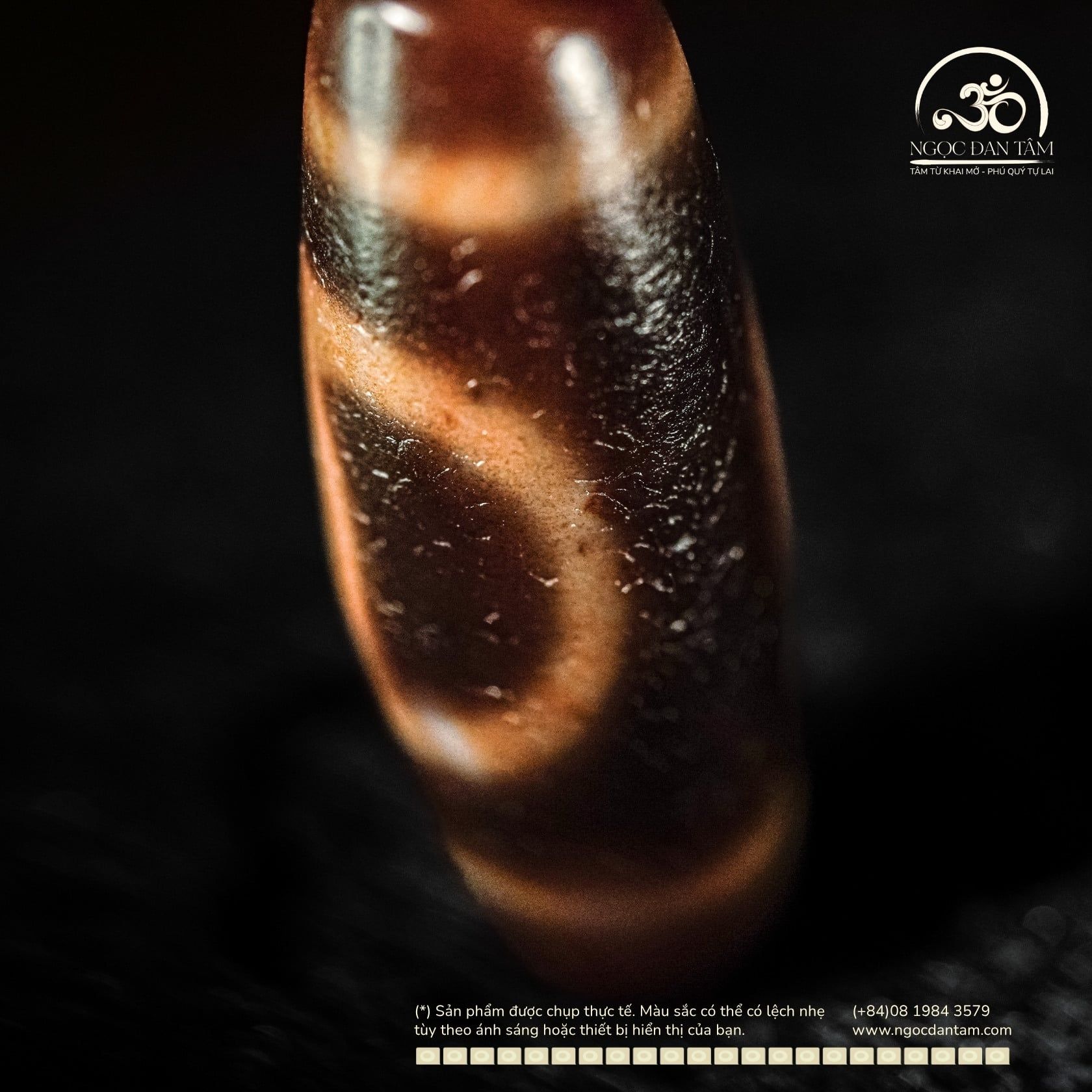  Dzi Thiên Địa 34x12mm (New Dzi -Xiao Lu) 