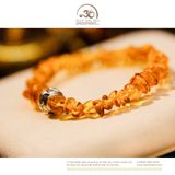  Vòng Tay Hổ Phách Cognac Phối Charm Chú Omani 