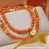  Chuỗi Vòng Tay Hồng Nhật Vận 6.5mm 8A Phối Charm 