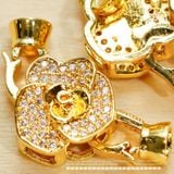  Charm Khóa Vòng Cổ Hoa Mẫu Đơn Mạ Vàng Cao Cấp 