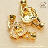  Charm Khóa Vòng Cổ Hoa Mẫu Đơn Mạ Vàng Cao Cấp 