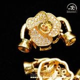  Charm Khóa Vòng Cổ Hoa Mẫu Đơn Mạ Vàng Cao Cấp 