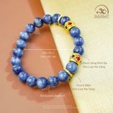 Vòng Tay Kyanite 9mm 4A Phối Charm Mạ Vàng 
