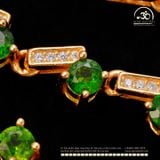  Lắc Tay Bạc 925 Mạ Vàng Đính Đá Diopside 3x5mm 