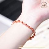  Lắc Tay Bạc 925 Mạ Vàng Đính Đá Garnet 3mm 