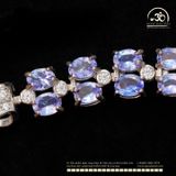  Lắc Tay Bạc 925 Đính Đá Tanzanite 3x4mm 