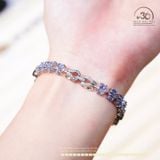  Lắc Tay Bạc 925 Đính Đá Tanzanite 3x4mm 