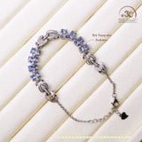  Lắc Tay Bạc 925 Đính Đá Tanzanite 3x4mm 