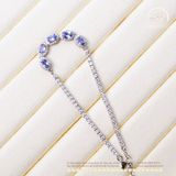  Lắc Tay Bạc 925 Đính Đá Tanzanite 5x3mm 