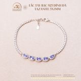  Lắc Tay Bạc 925 Đính Đá Tanzanite 5x3mm 