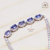  Lắc Tay Bạc 925 Đính Đá Tanzanite 5x3mm 
