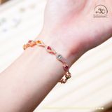  Lắc Tay Bạc 925 Mạ Vàng Đính Đá Tourmaline 5 x 3 mm 